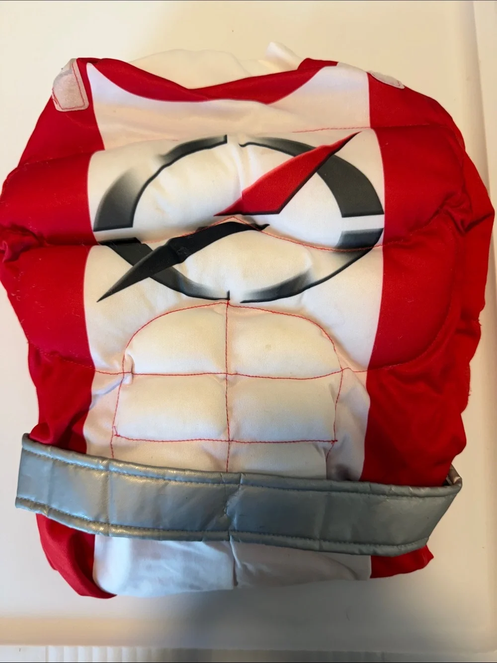 Red Power Ranger Kids Costume Top with Silver Belt
